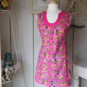 Tracy Negoshian Sunbathers Beach Print Dress